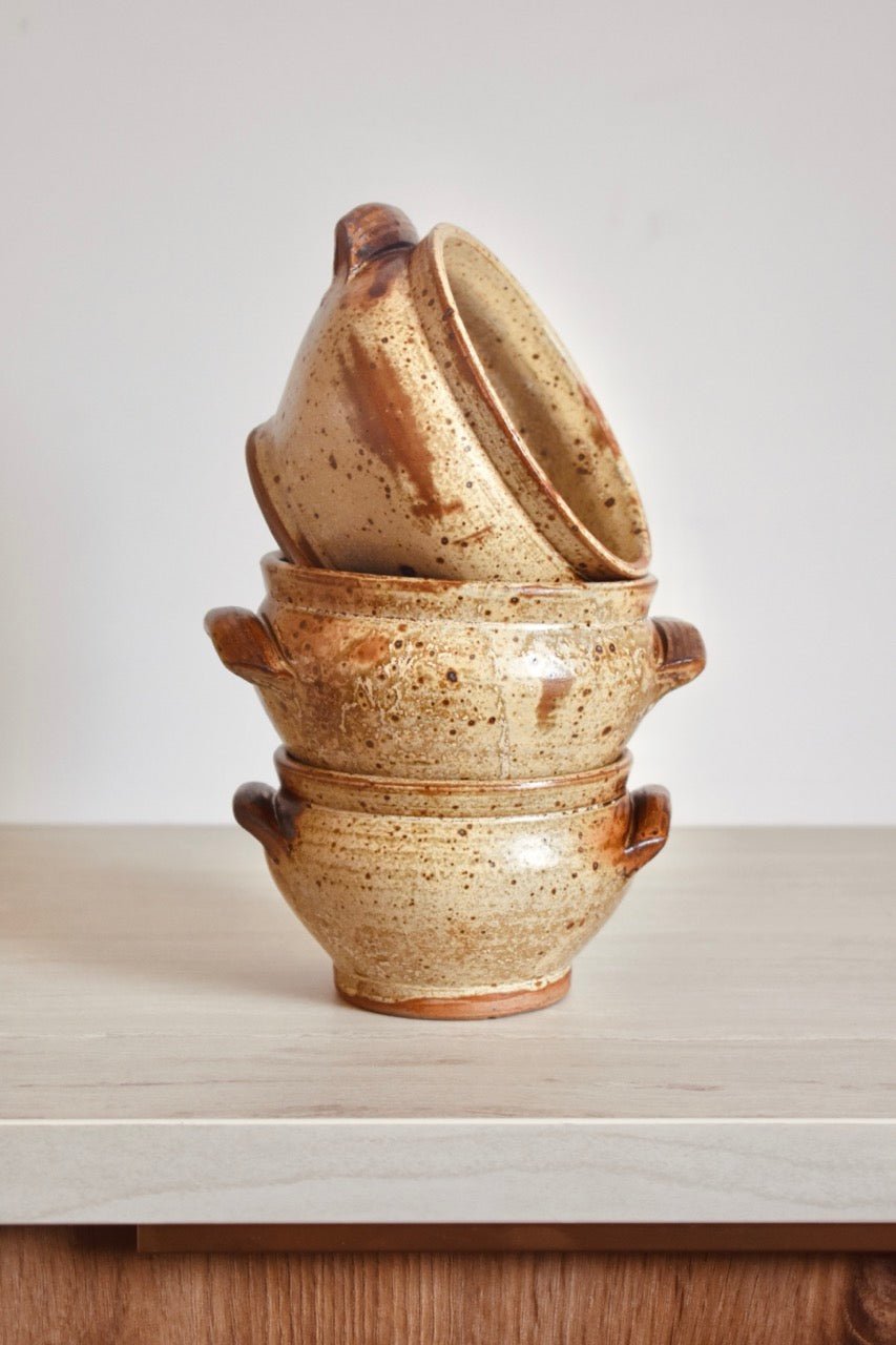 Bol de soupe beige et marron moucheté « SIMONE » - La Recyclerie LS