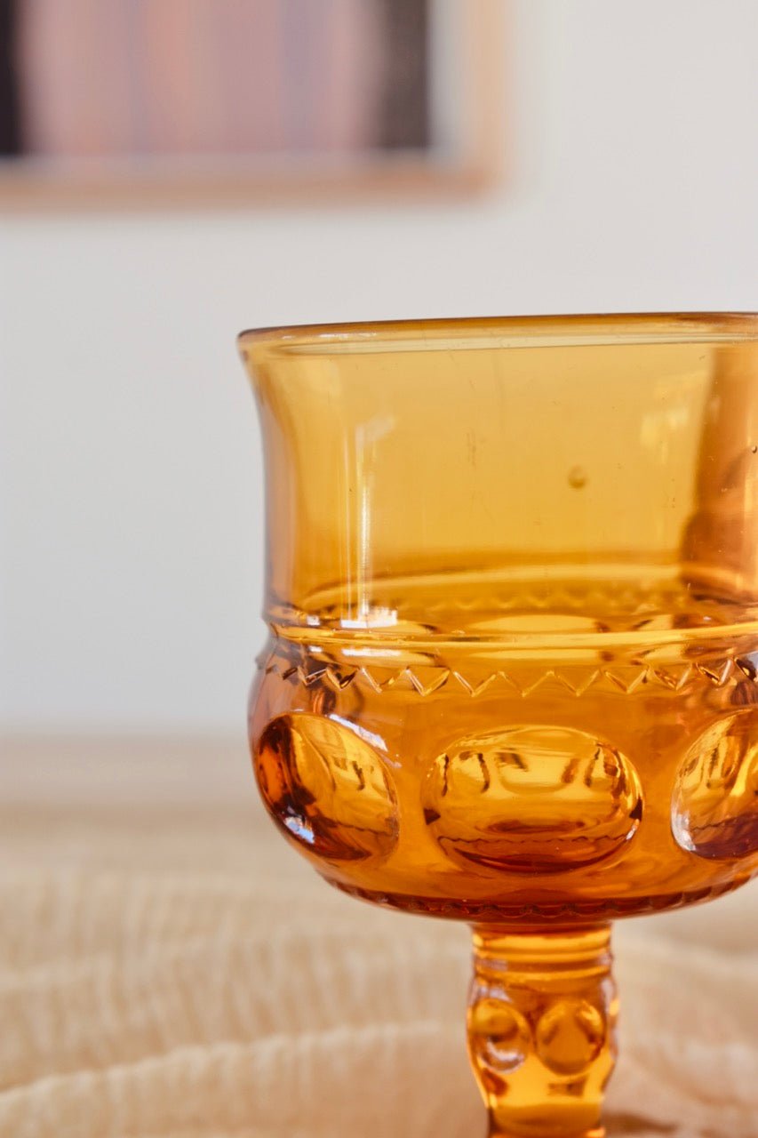 Duo de verres à pieds ambrés « KINGS CROWN » - La Recyclerie LS