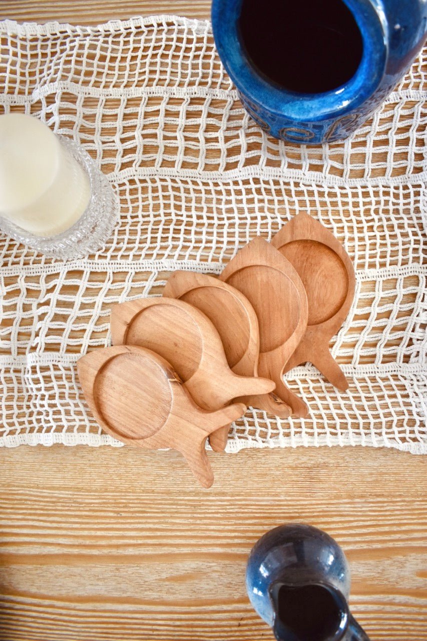 Set de 5 dessous de verres en bois « FISH » - La Recyclerie LS