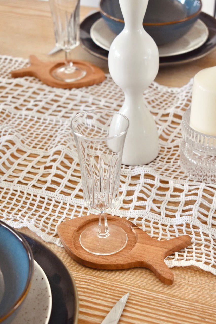 Set de 5 dessous de verres en bois « FISH » - La Recyclerie LS