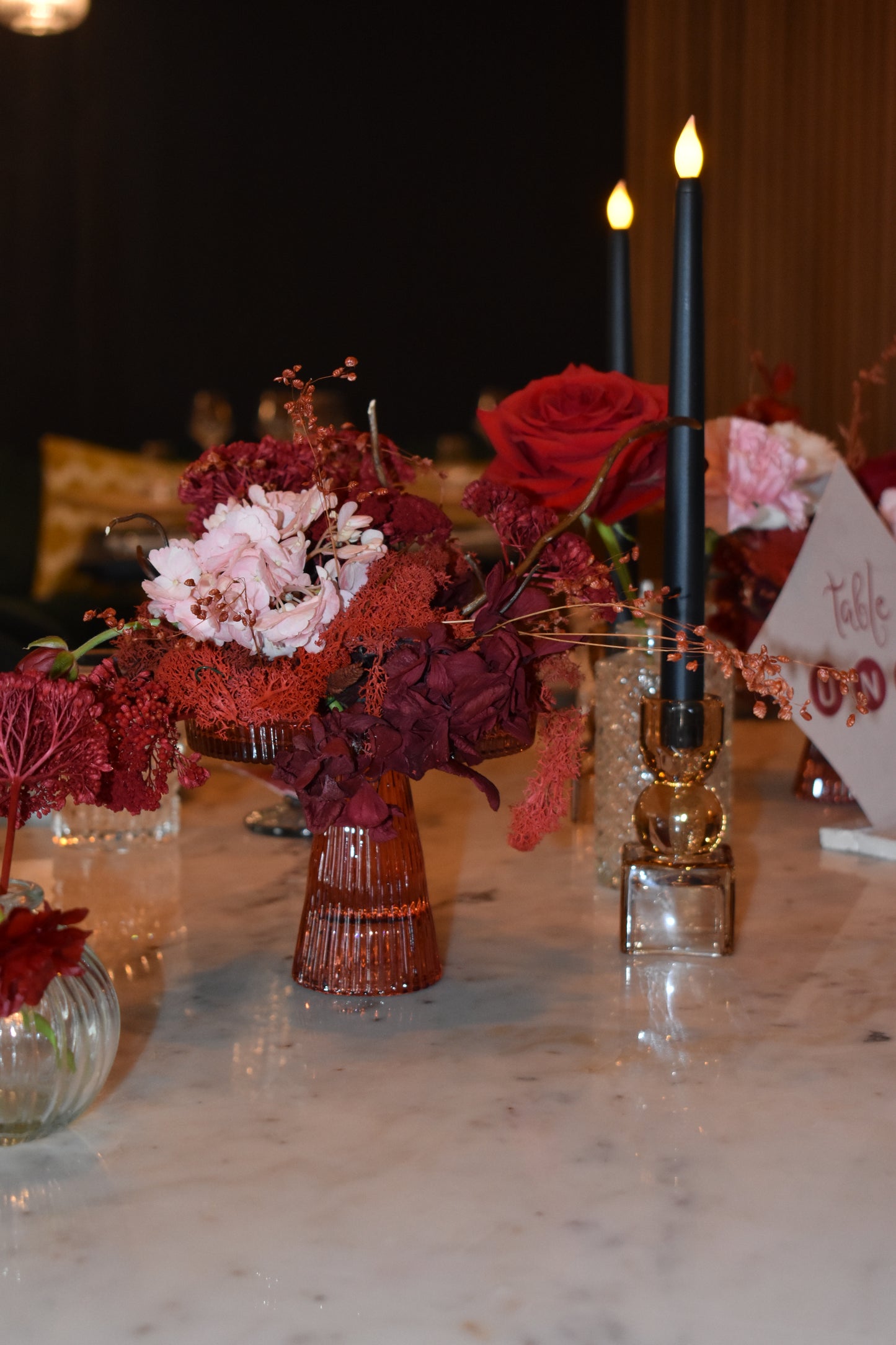 LOCATION Bougeoir chandelier "cierge" en verre couleur champagne