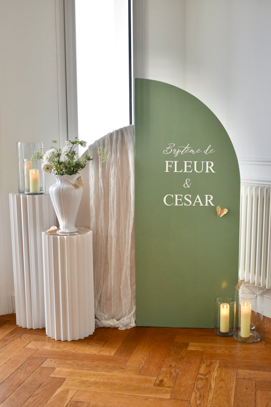 LOCATION Set de 3 supports colonnes cannelées blanches