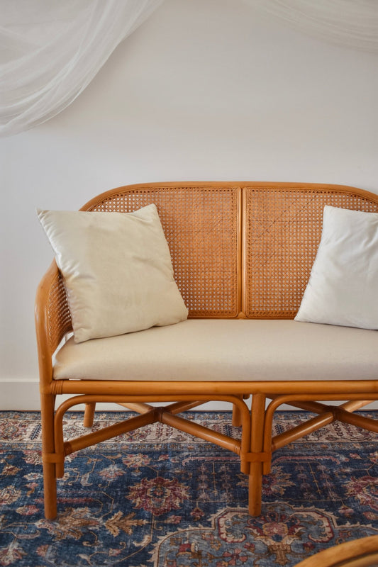 Banquette en cannage « PAQUERETTE » - Studio Nuptia