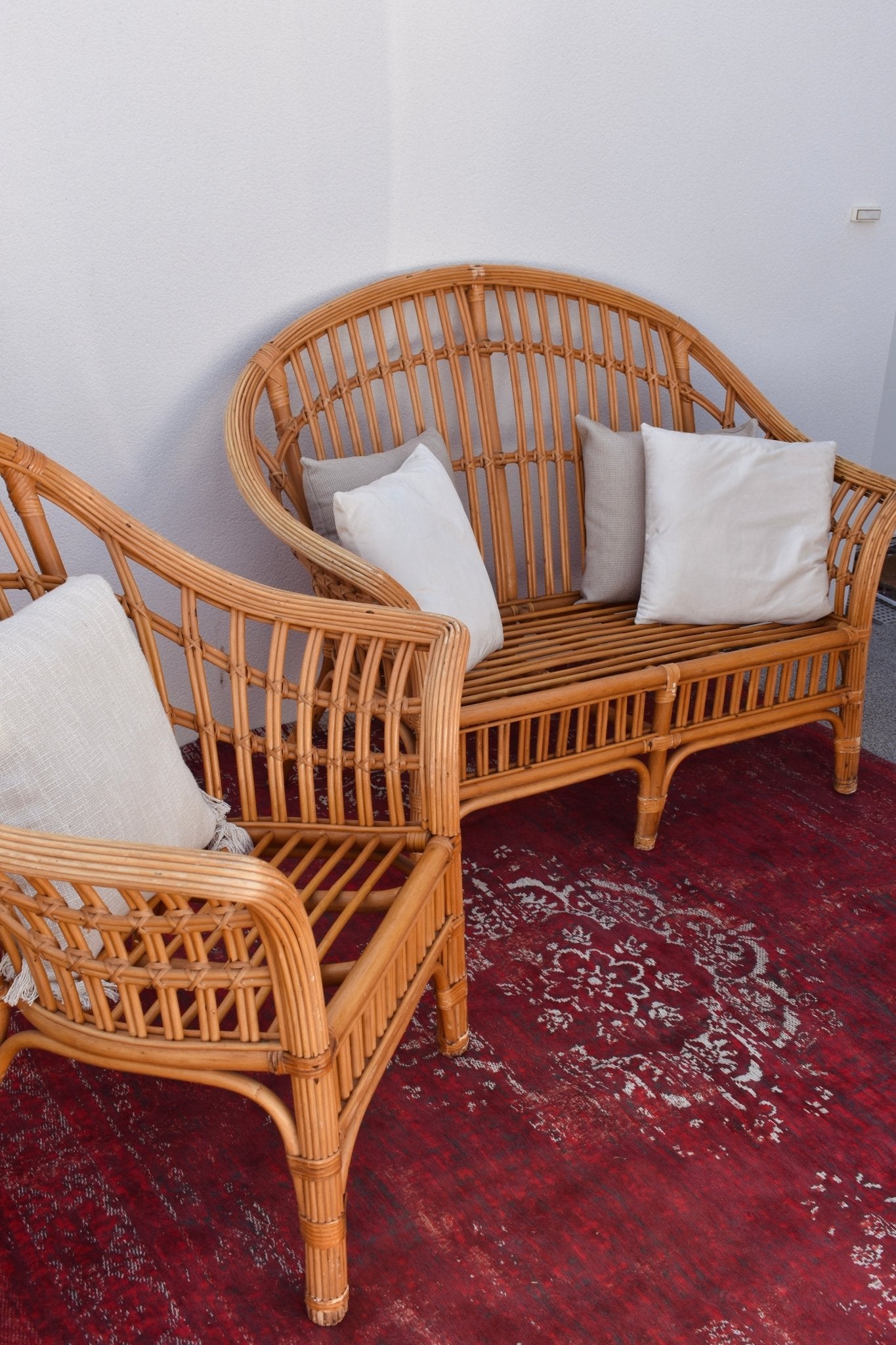 Banquette en rotin « TULIPE » - Studio Nuptia