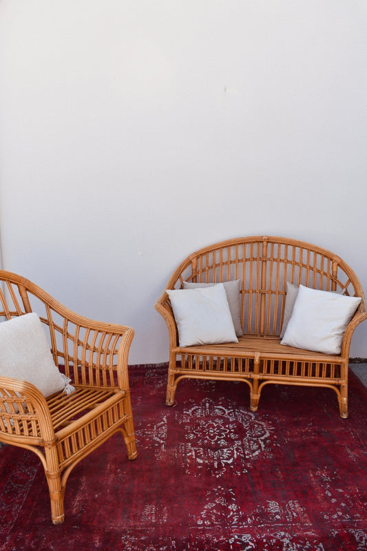 Banquette en rotin « TULIPE » - Studio Nuptia