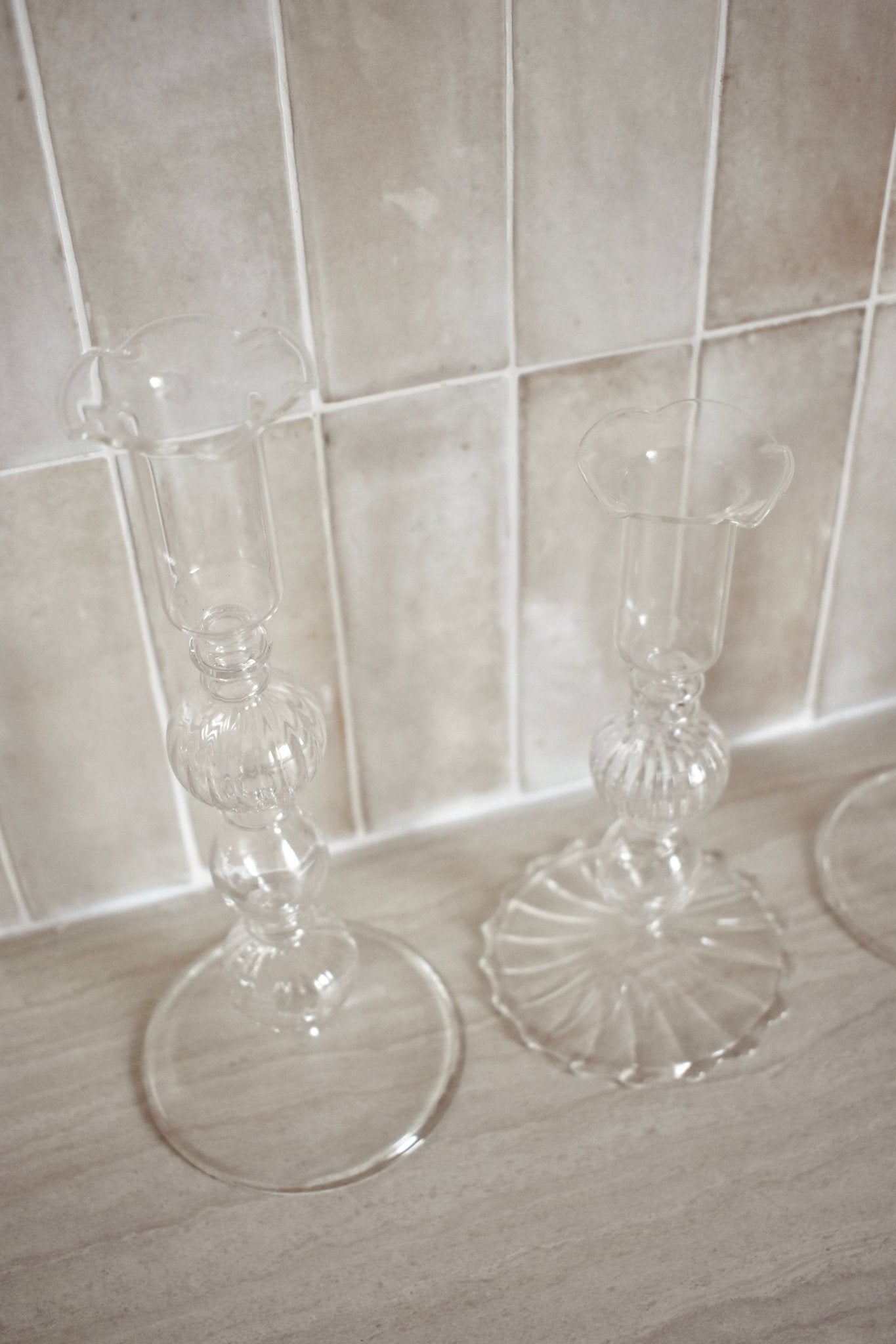 Bougeoir en verre fantaisie "LUCIEN" - Studio Nuptia
