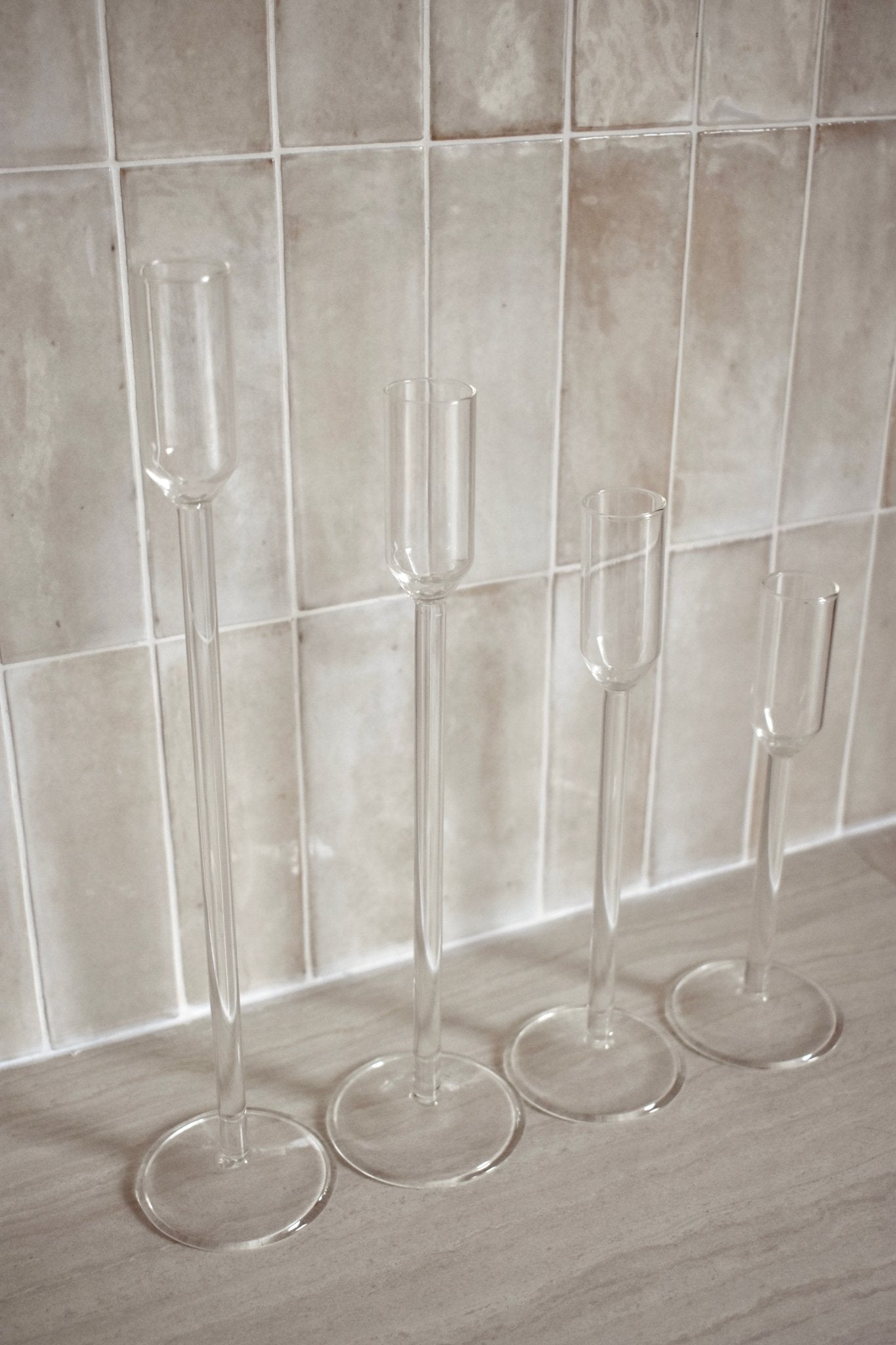 Bougeoir en verre lisse "MARIUS" - Studio Nuptia