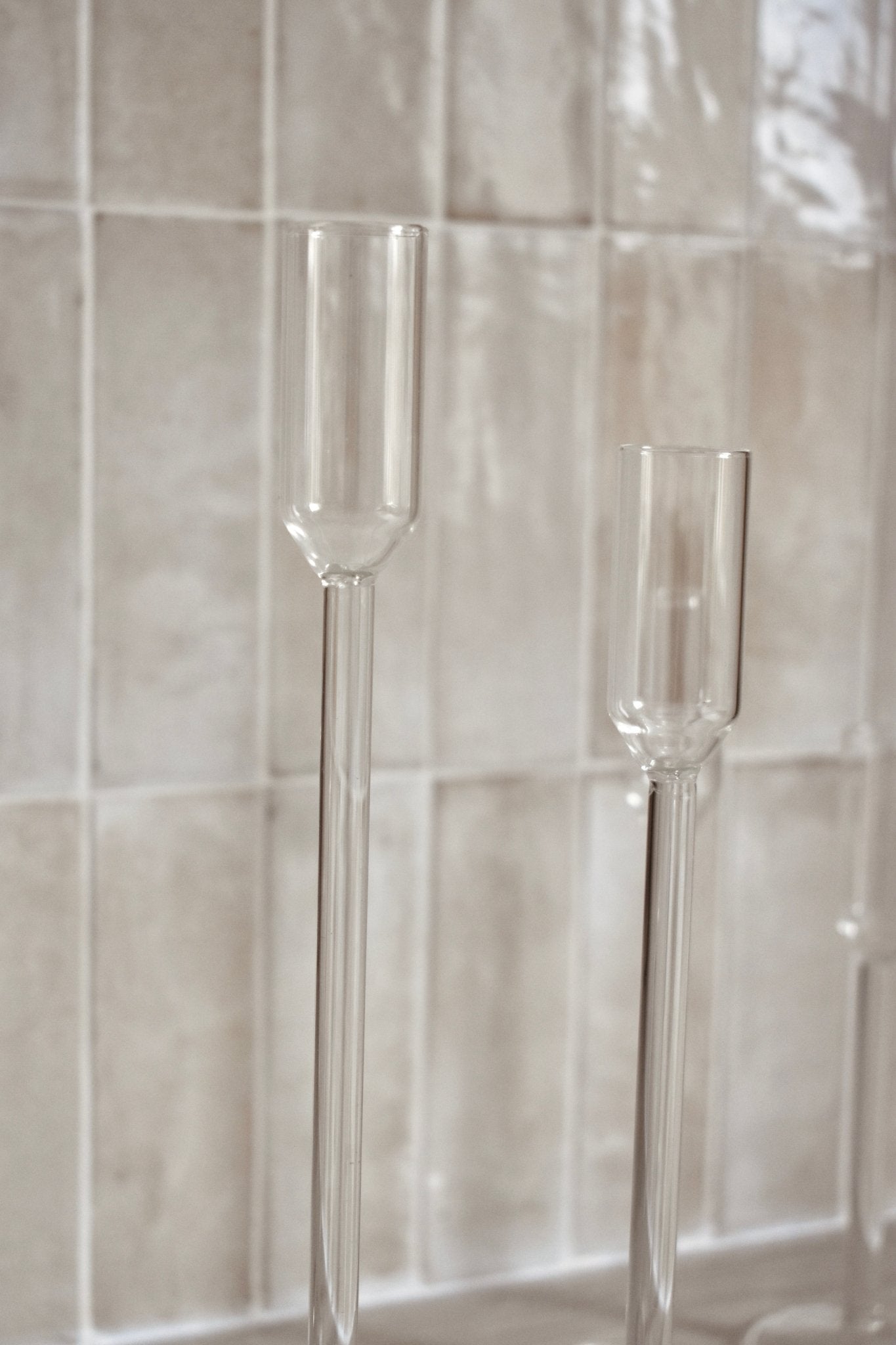 Bougeoir en verre lisse "MARIUS" - Studio Nuptia