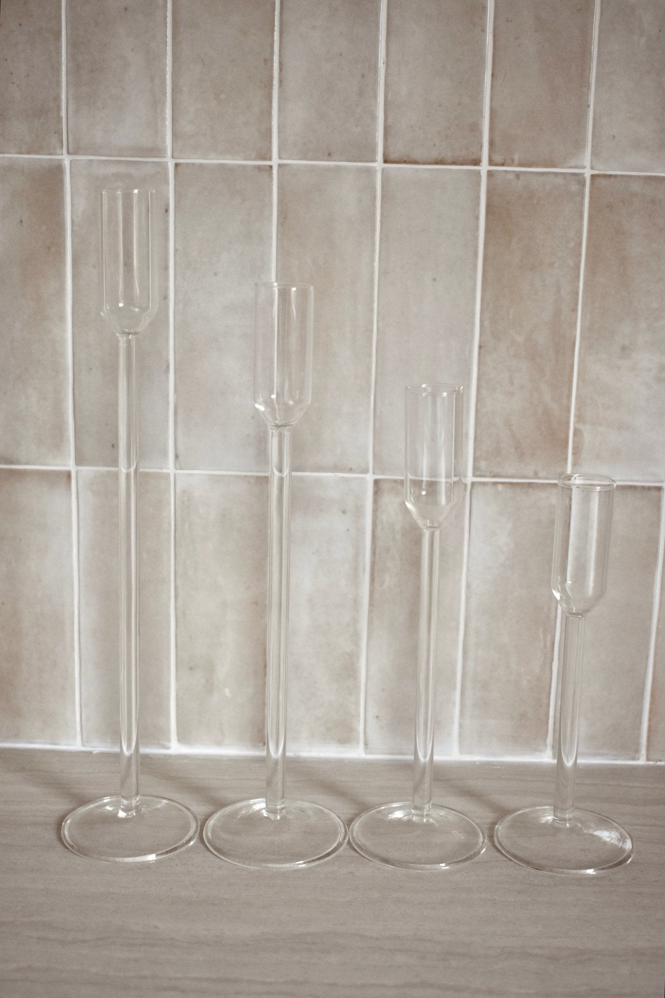 Bougeoir en verre lisse "MARIUS" - Studio Nuptia