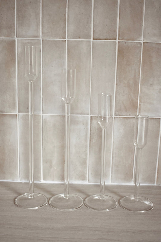 Bougeoir en verre lisse "MARIUS" - Studio Nuptia