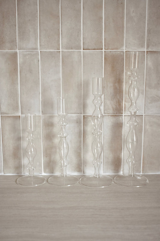 Bougeoir en verre ondulé "OSCAR" - Studio Nuptia