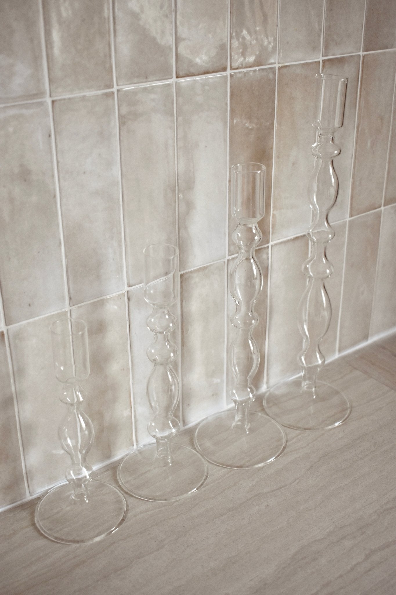 Bougeoir en verre ondulé "OSCAR" - Studio Nuptia