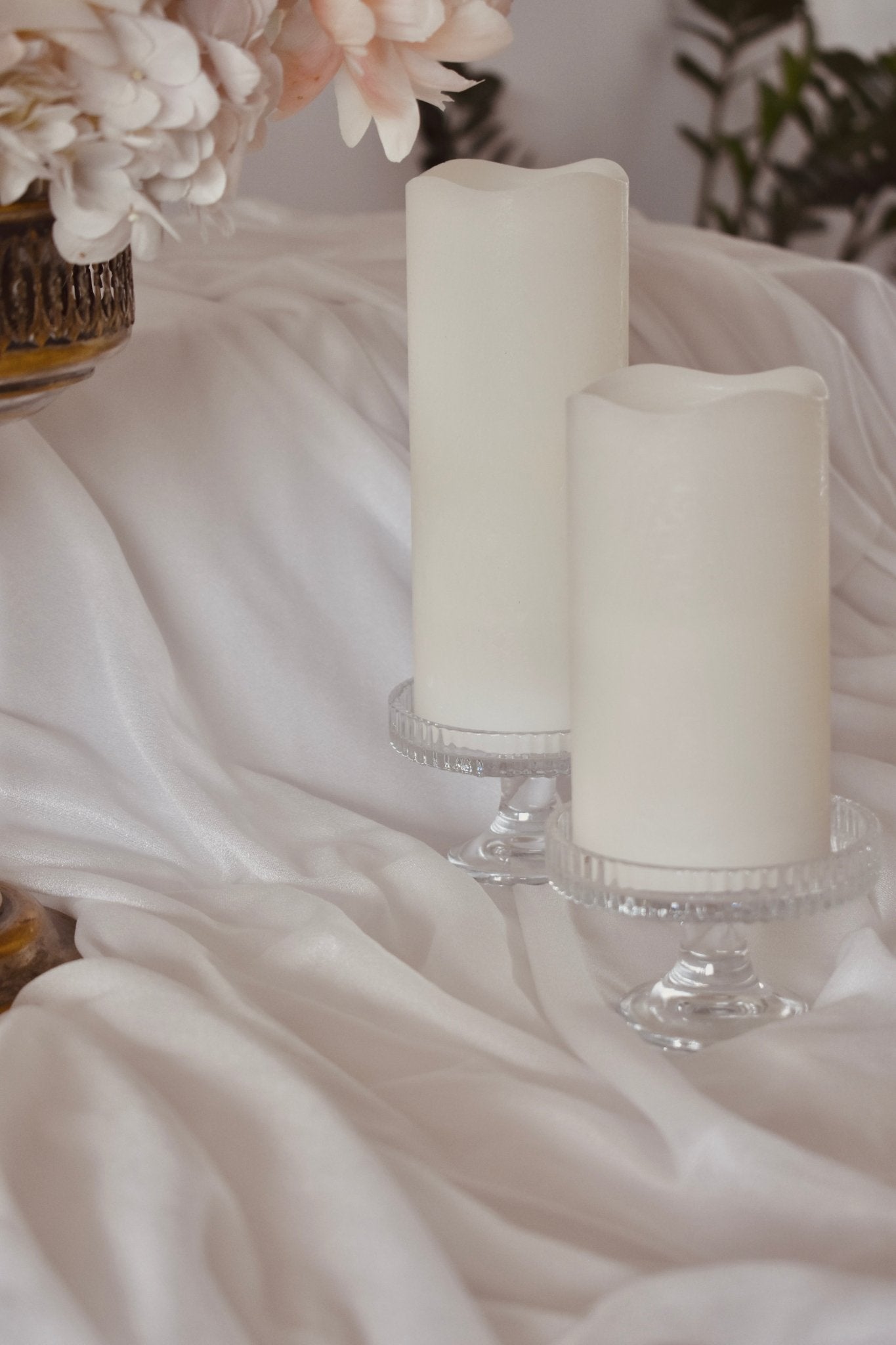 Bougeoir sur pied en verre strié - Studio Nuptia