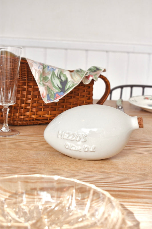 Bouteille d'huile ovale blanche « MEZZO » - La Recyclerie LS