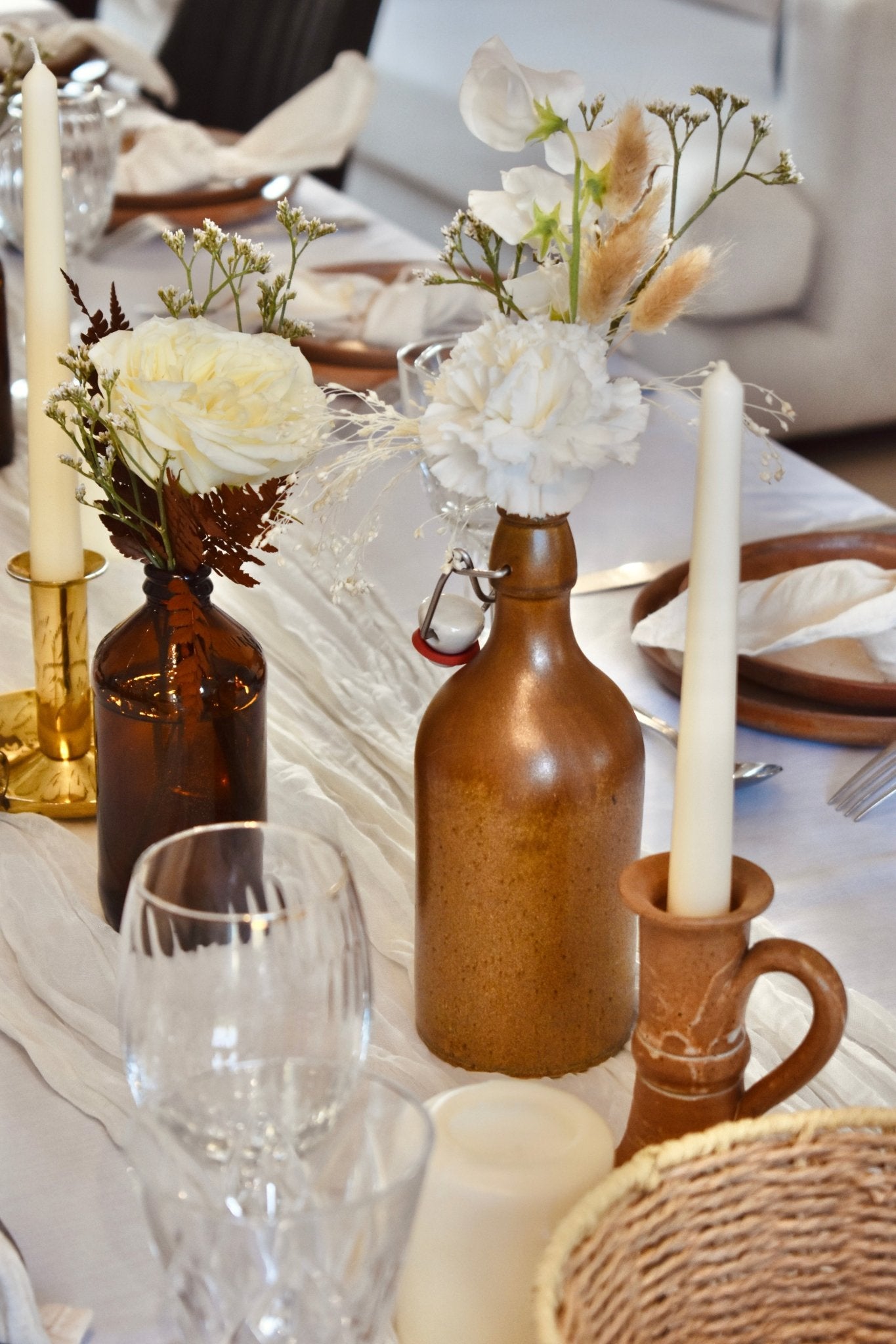 Bouteille grès vintage marron - Studio Nuptia