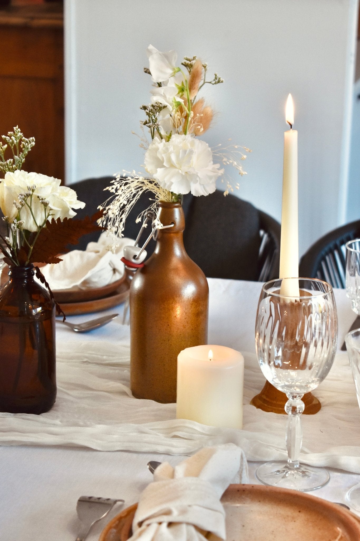 Bouteille grès vintage marron - Studio Nuptia