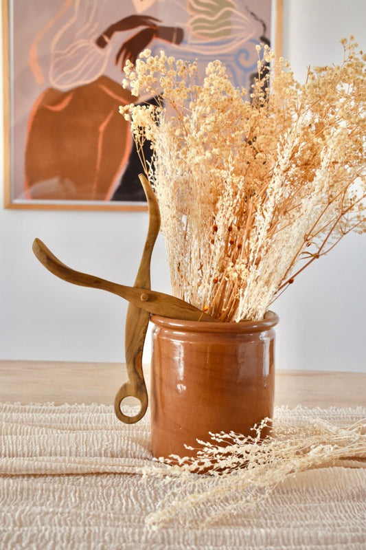 Cache pot marron brillant « SANTA » - La Recyclerie LS