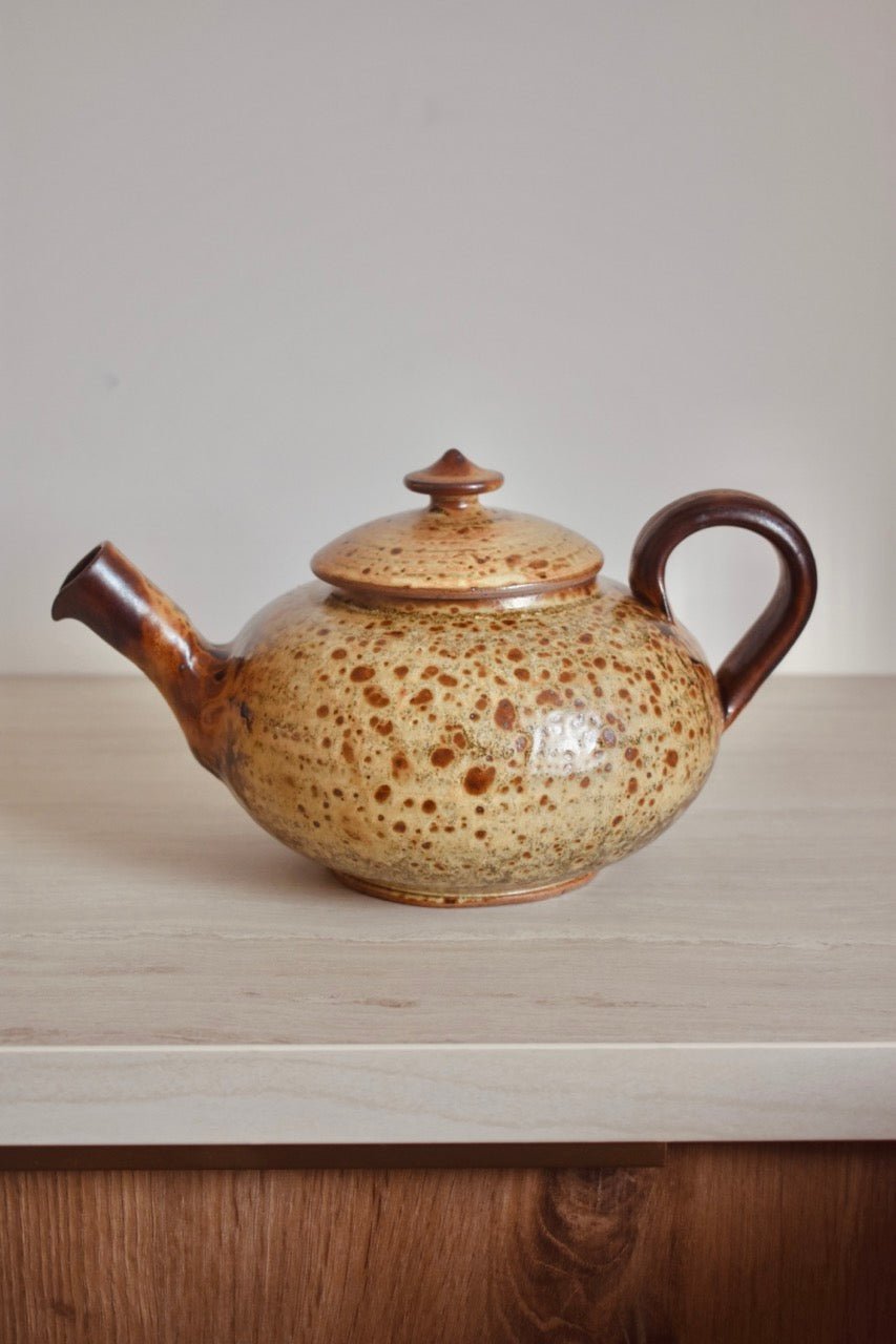 Cafetière théière beige et marron moucheté « SIMONE » - La Recyclerie LS