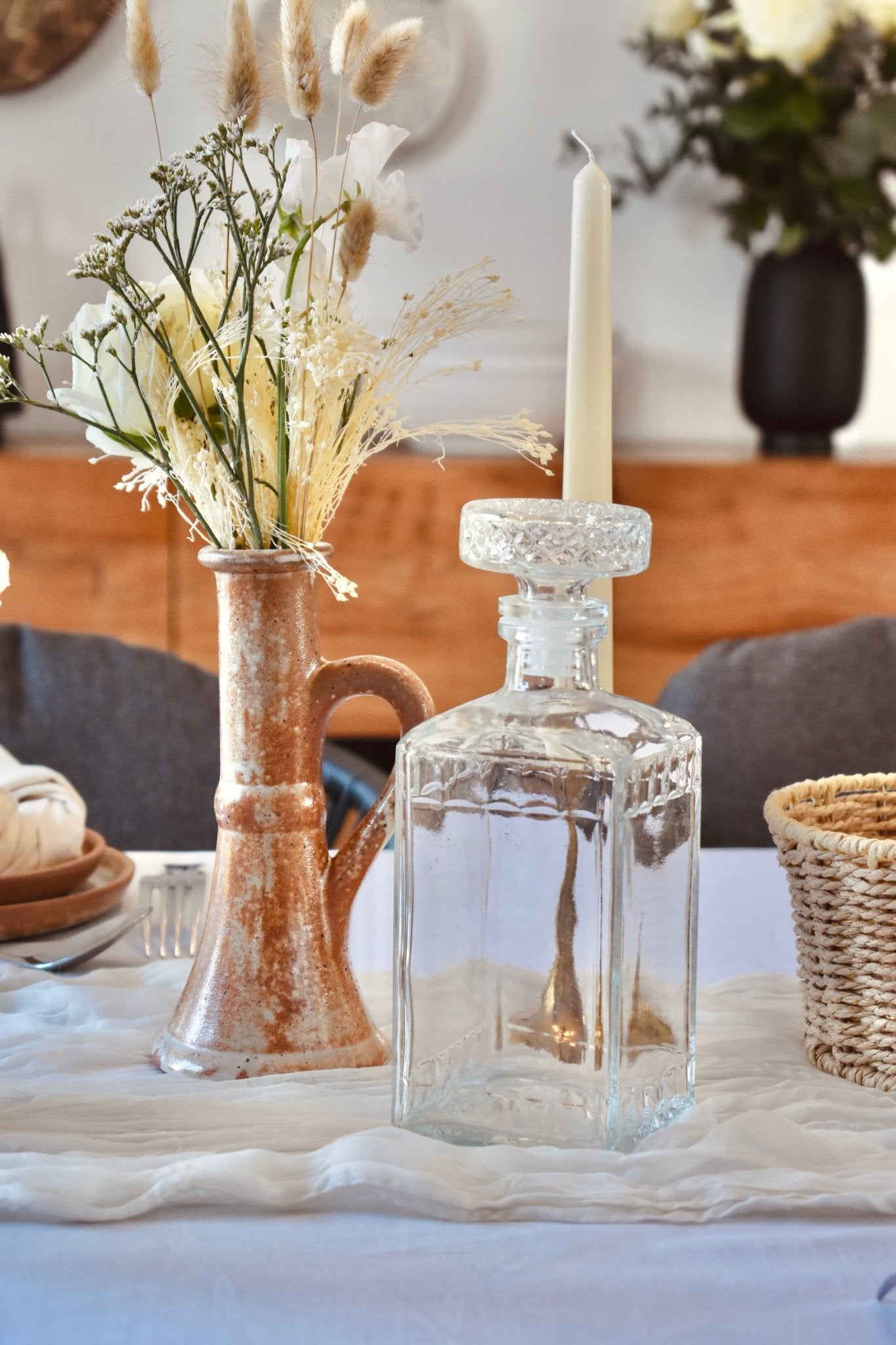 Carafe d'eau en verre vintage - Studio Nuptia