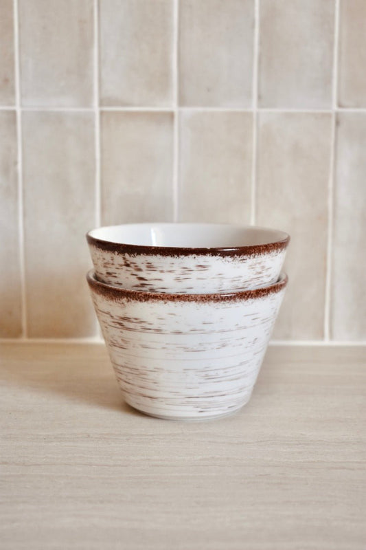 Duo de petits bols marron et blanc « ICE CREAM » - La Recyclerie LS
