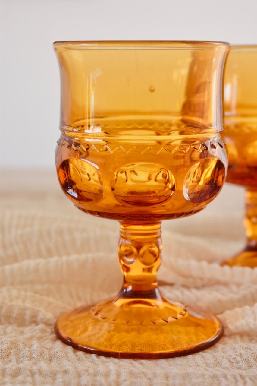 Duo de verres à pieds ambrés « KINGS CROWN » - La Recyclerie LS