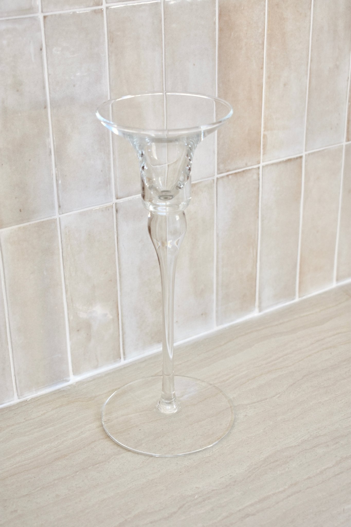 Grand bougeoir en verre forme tulipe "ALPHONSE" - Studio Nuptia