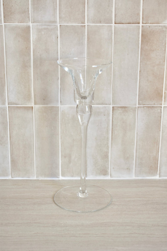 Grand bougeoir en verre forme tulipe "ALPHONSE" - Studio Nuptia