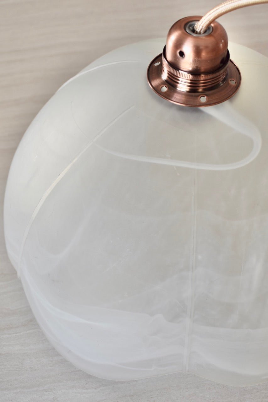 Luminaire suspension fleur en verre opaque mélangé « FLEUR » - La Recyclerie LS