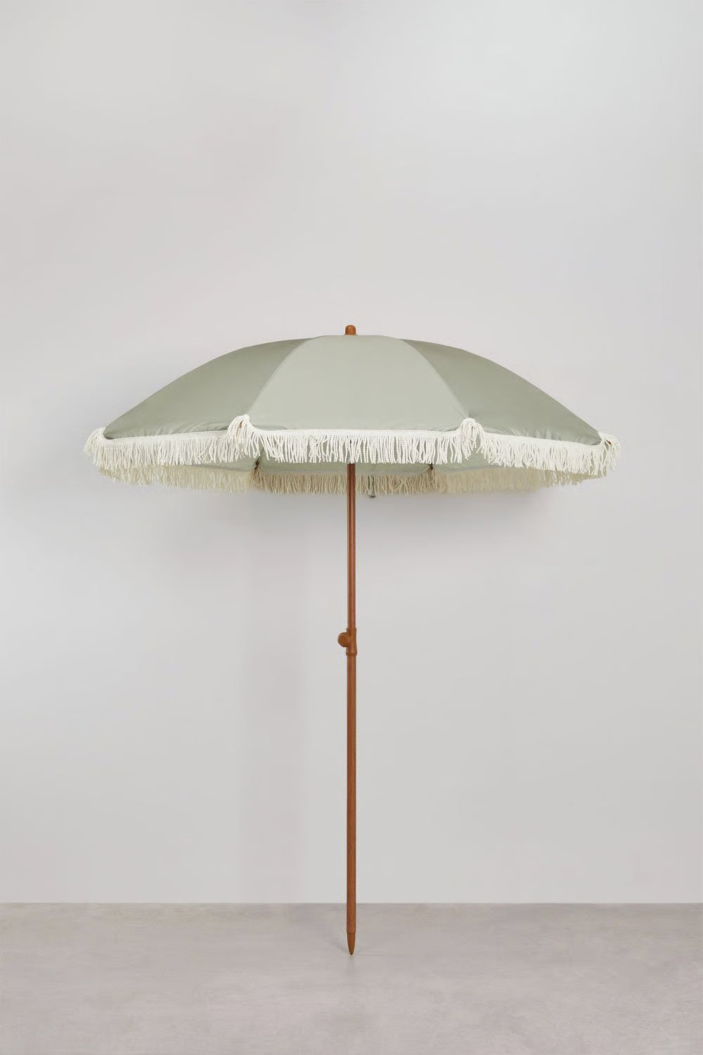 LOCATION Parasol vert sauge à franges