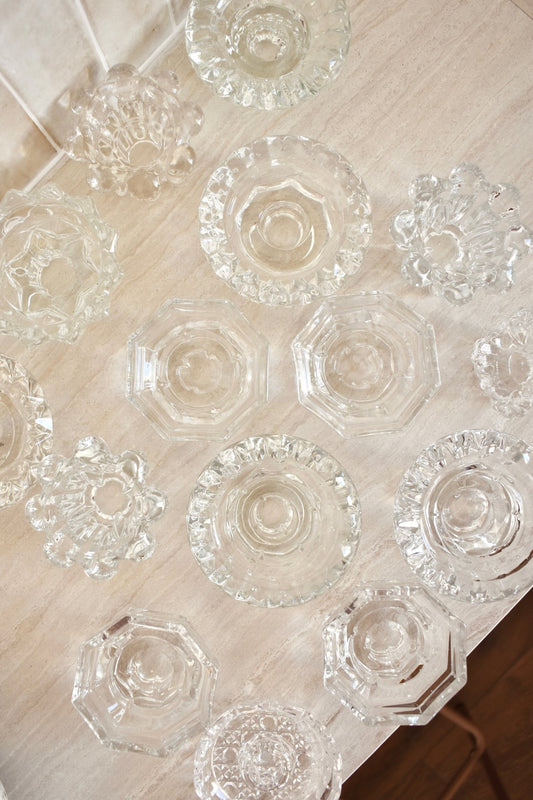 Petit bougeoir en verre vintage "ERNEST" - Studio Nuptia