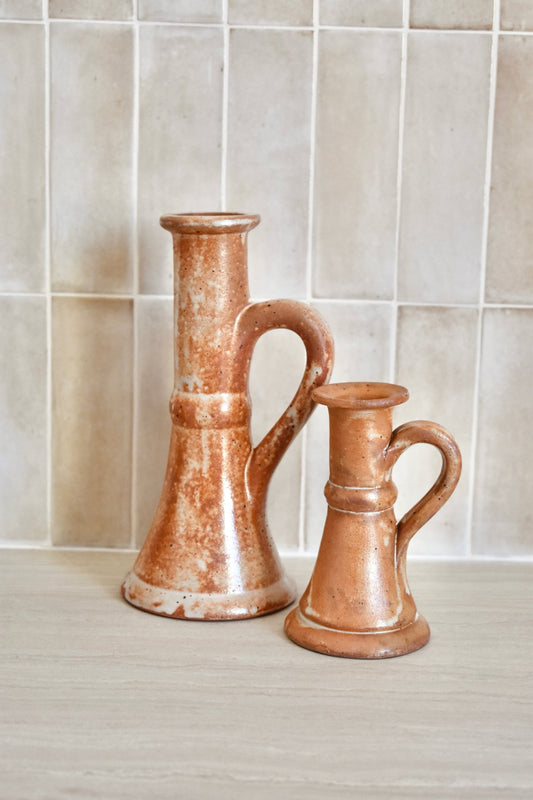 Petit bougeoir ou soliflore en grès terre cuite "RABAT" - Studio Nuptia