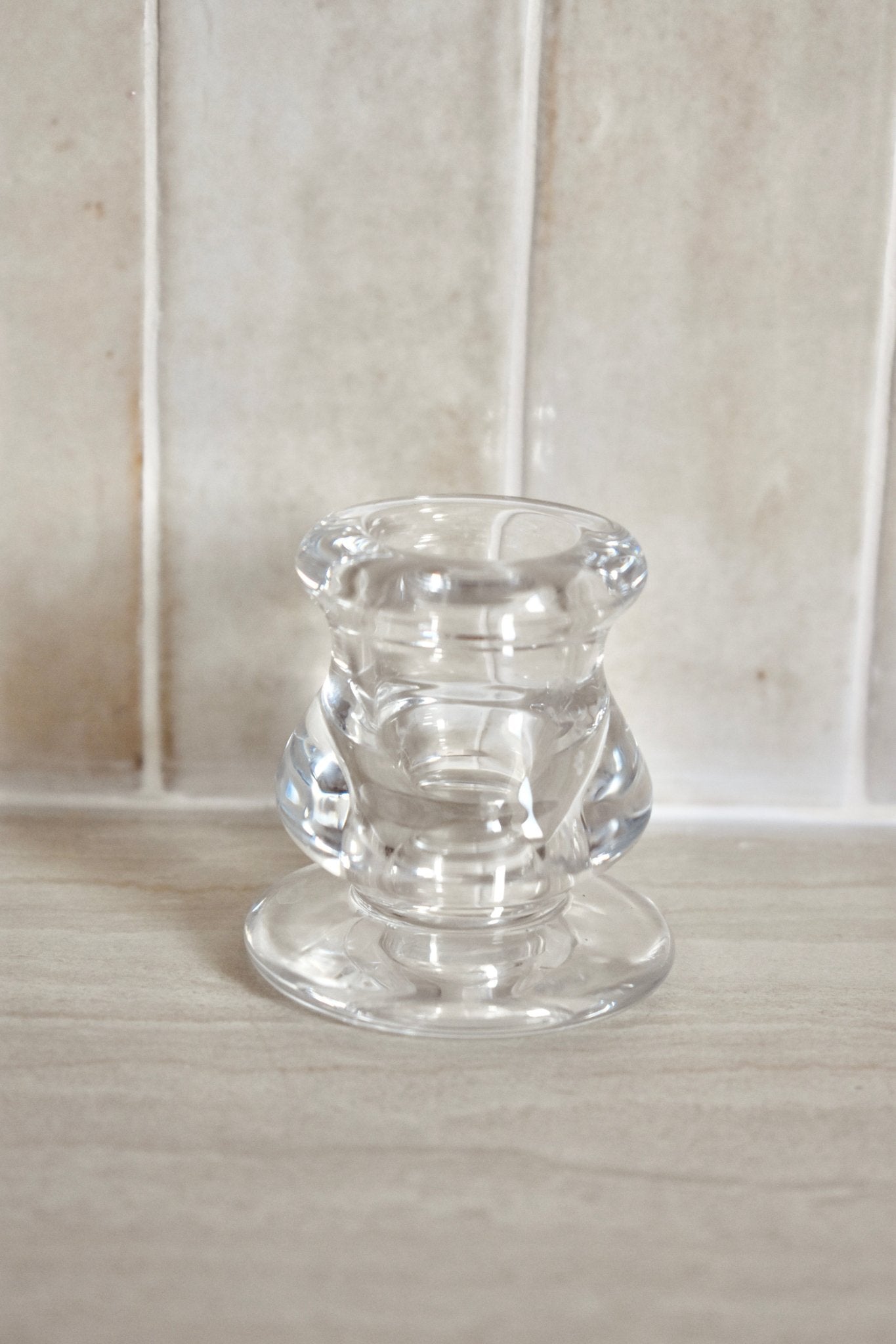Petit bougeoir sur pied en verre lisse "ACHILLE" - Studio Nuptia