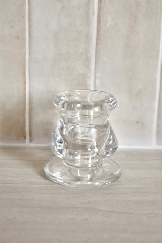 Petit bougeoir sur pied en verre lisse "ACHILLE" - Studio Nuptia