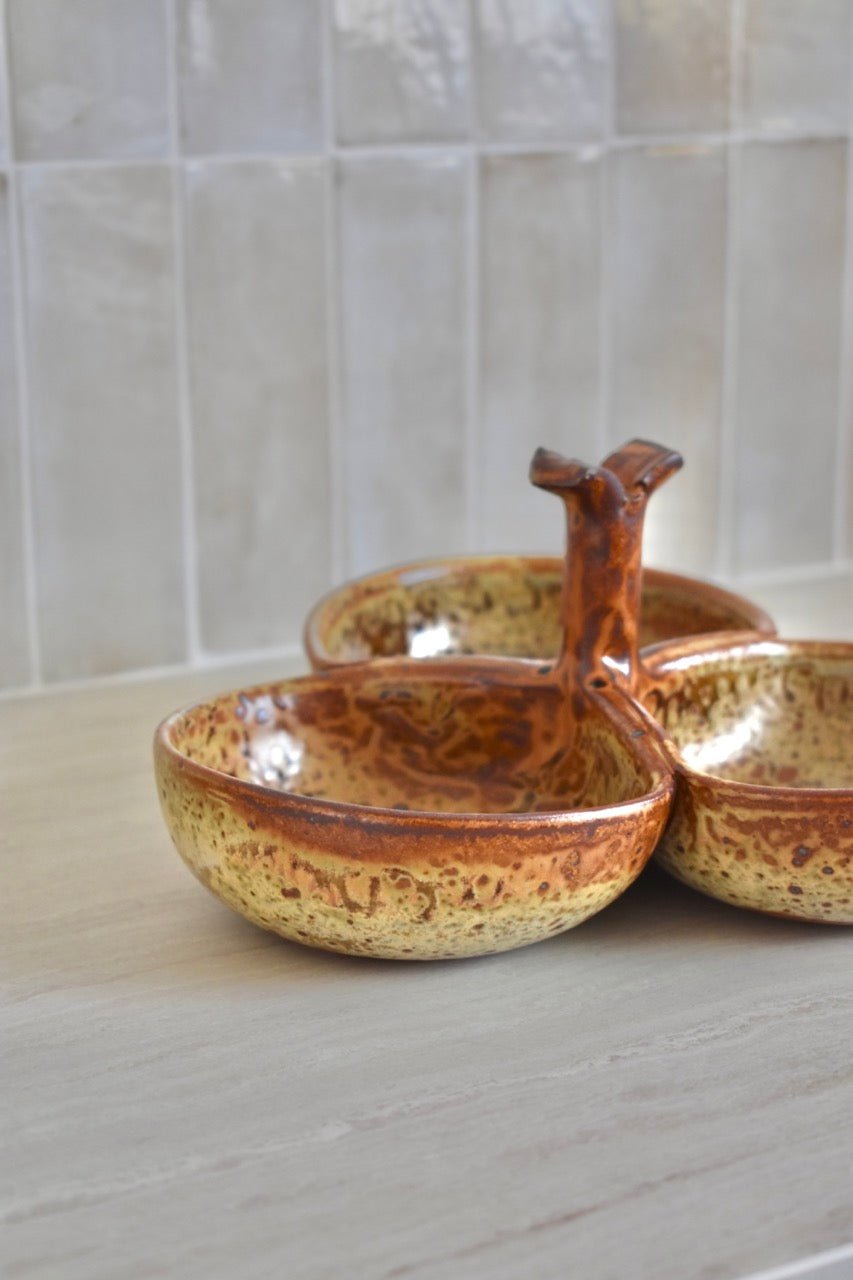 Plat apéritif beige et marron moucheté « SIMONE » - La Recyclerie LS