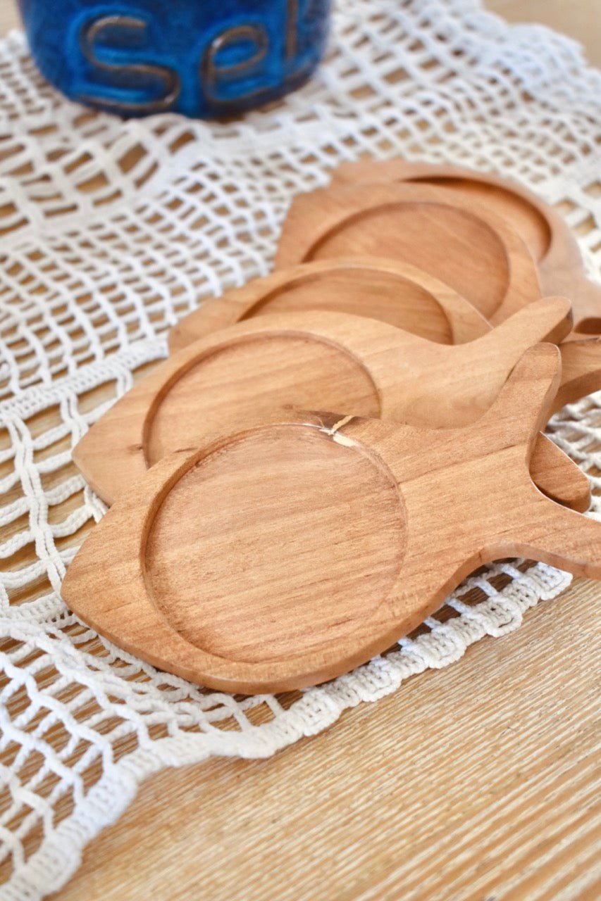 Set de 5 dessous de verres en bois « FISH » - La Recyclerie LS
