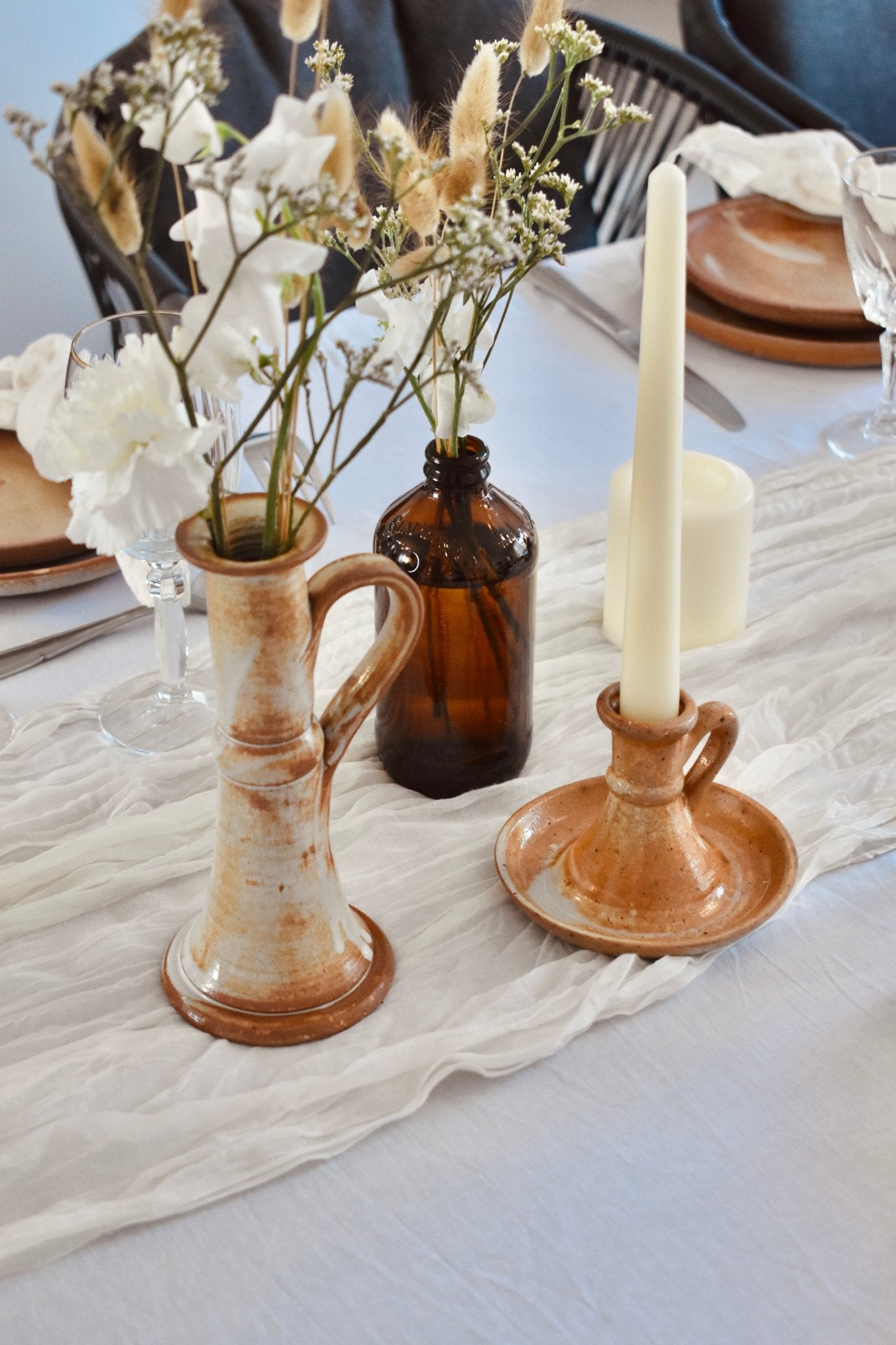 Soliflore ou bougeoir en terre cuite - Studio Nuptia