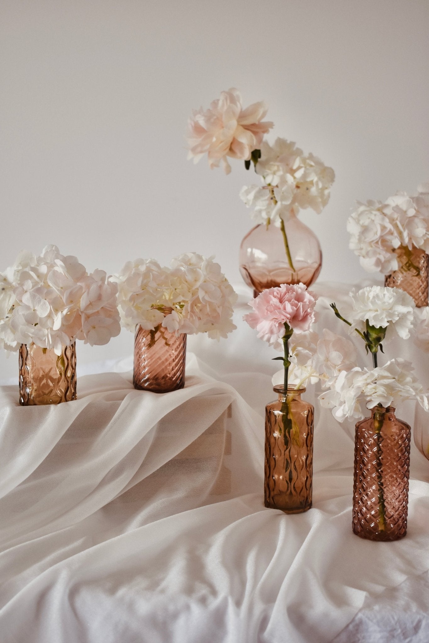 Soliflores en verre rose ambré - Studio Nuptia