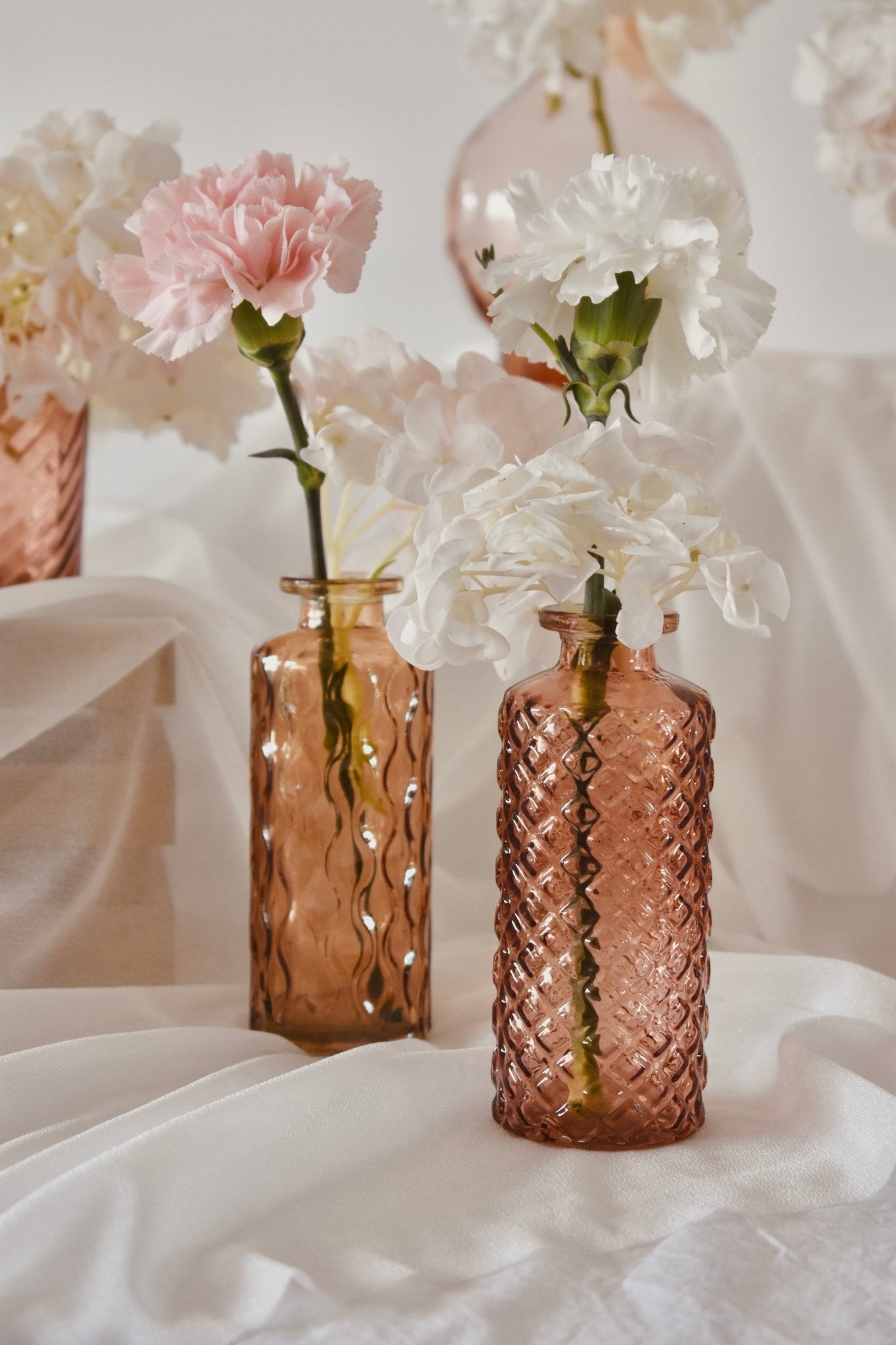 Soliflores en verre rose ambré - Studio Nuptia