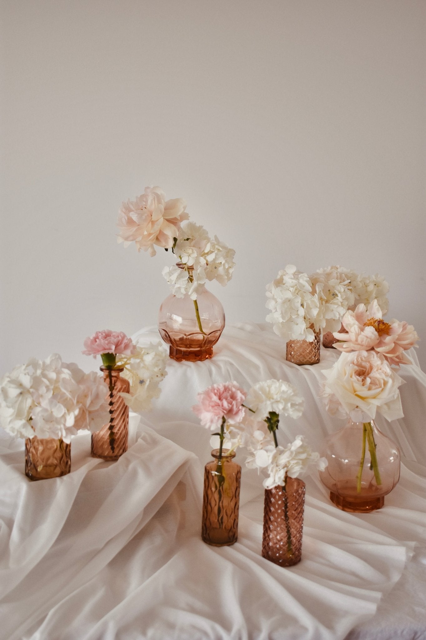 Soliflores en verre rose ambré - Studio Nuptia