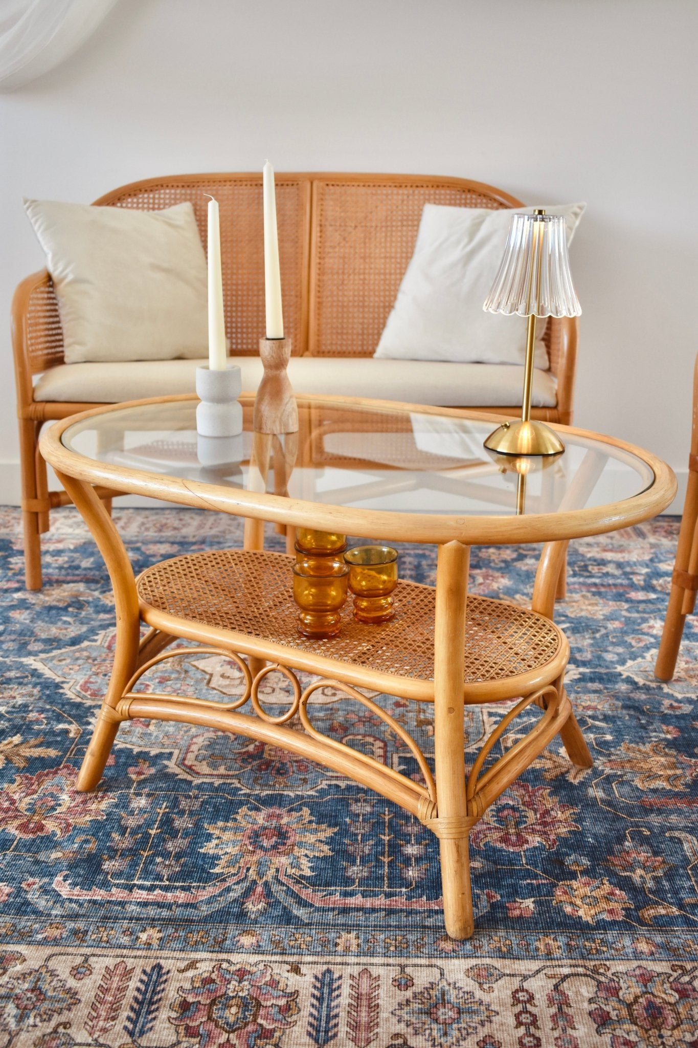 Table basse en cannage « PAQUERETTE » - Studio Nuptia