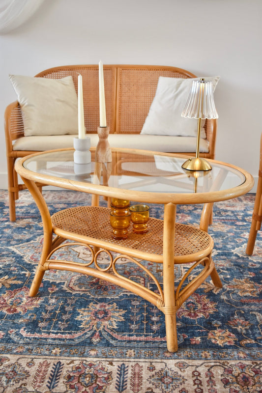 Table basse en cannage « PAQUERETTE » - Studio Nuptia