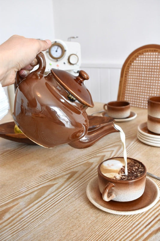 Théière en céramique chocolat et nacre « MOKA » - La Recyclerie LS