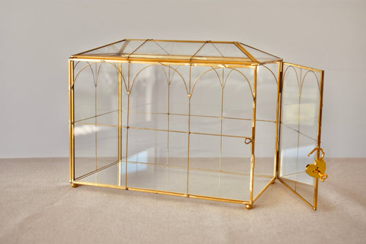 Urne cagnotte verrière en verre et laiton - Studio Nuptia