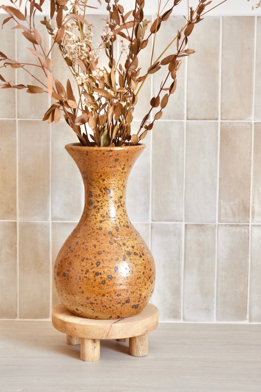 Vase en grès pyrité marron « SIMONE » - La Recyclerie LS